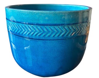 Mid Century Modern Turquoise Nils Kahler NAK Denmark Planter Pot 5”