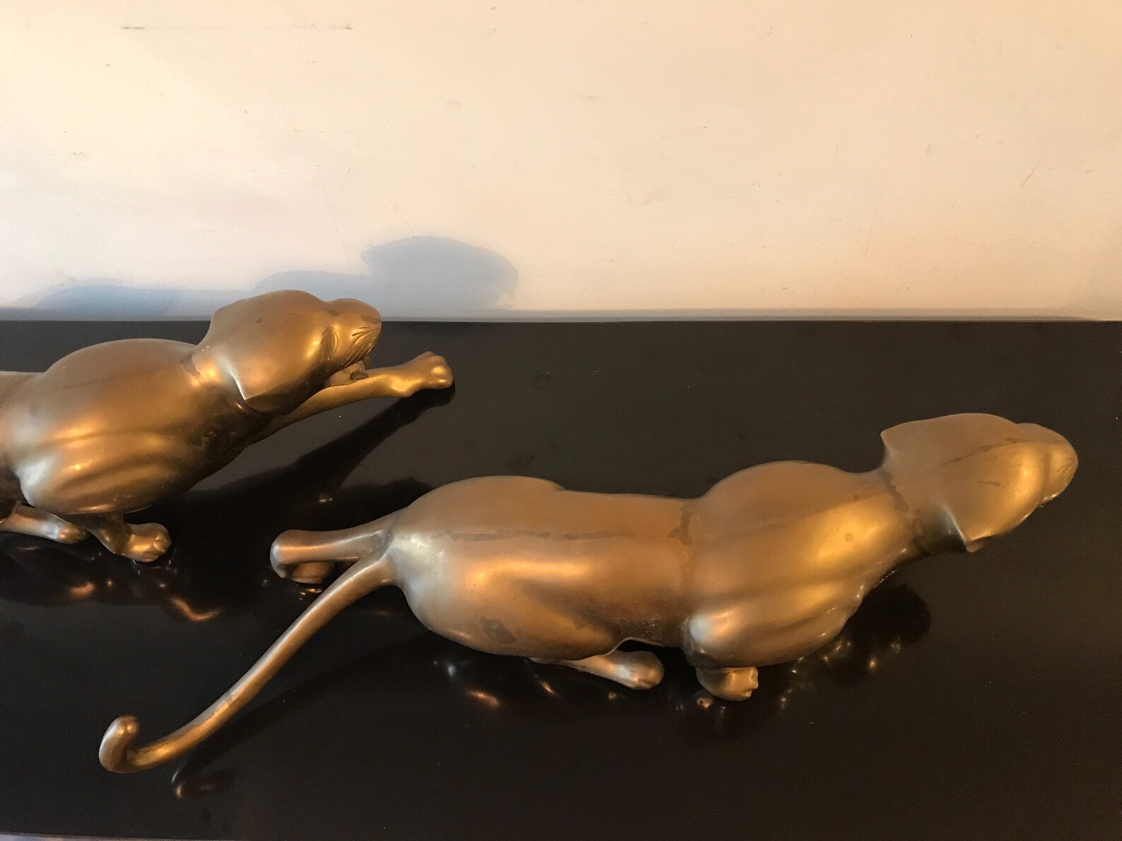 Vintage Brass Jaguar Leopard Sculpture 25 Panther Cat Etsy