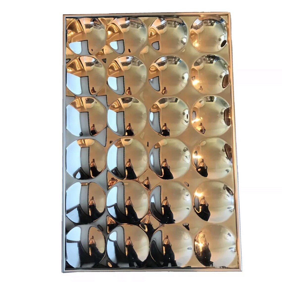 Mid Century Modern Chromed 24 Bubble Mirror 24 x 36 Turner Etsy