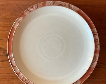 Vintage Denby Fire Chilli Dinner Plate Orange Swirl Edge Beige 10.5” England Priced Separately