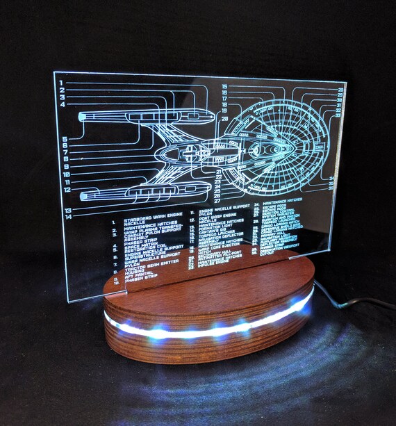 Startrek Star Trek Inspired Night Light Geek Gift Trekkie Etsy