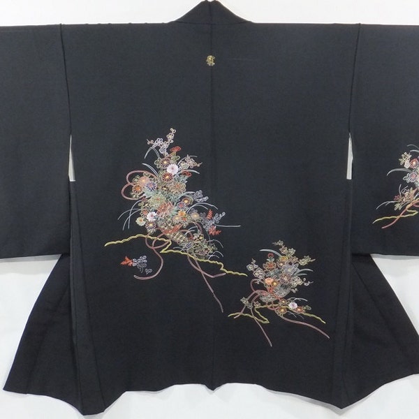Japanese, Silk, Kimono, Haori, Vintage Coat 67