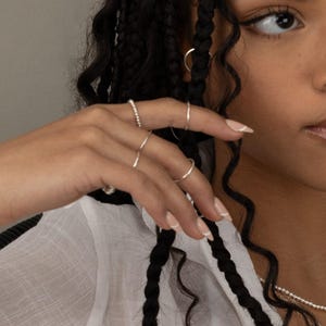 Stacking Rings Tiny Thin Ring Gold Filled Rose Gold Filled Stack Rings Tri-Color Ring Set Midi Ring Sterling Silver Toe Ring Knuckle Ring