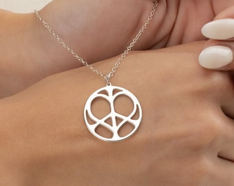 Peace Love Necklace Pendant Heart Peace Sign Couples  Mom Daughter Sister Wife Girlfriend Partner Anniversary Wedding Friends Mothers Day