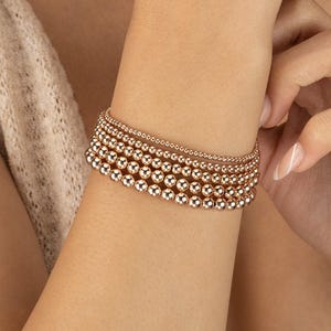 ROSE GOLD FILLED beaded bracelet • stackable stretch • waterproof • non-tarnish