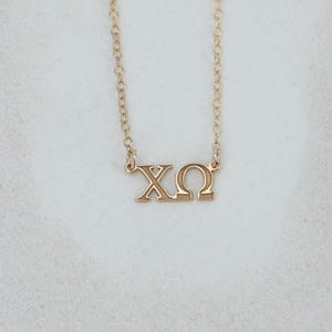 SORORITY GREEK LETTER pendant necklace • chi omega kappa gamma theta alpha phi zeta pi sigma xi delta tau psi omicron epsilon nu• NECC3ABMIp