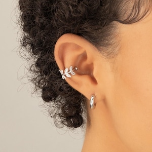 Ivy Leaf Ear Cuff • adjustable wrap • gold or silver • no piercing needed image 1