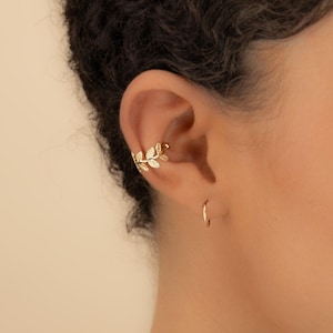 EAR CUFF Gold Ivy Leaf Ear Wrap Silver EAR CUFFs Fake Piercing Adjustable Ear Stack Mom Sister Daughter Girlfriend Birthday Gift Mothers Day
