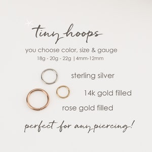 Nose Ring Septum Ring Cartilage Helix Tragus Rook Conch Daith Belly Button Endless Seamless Twist Hoops Gold Silver Rose Gold Mothers Day image 1