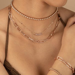 Rose Gold Büroklammer Kette Halskette Chunky Gold Kette Armband Anklet Gold Silber Rose Gold große Gliederkette Büroklammer Stil Kette