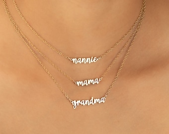 Mama Necklace | Name Necklace | Personalized Baby Shower  |  for Mom Grandma Abuela Nannie Maman Mimi MawMaw Gran Gammy Lovey | RIO