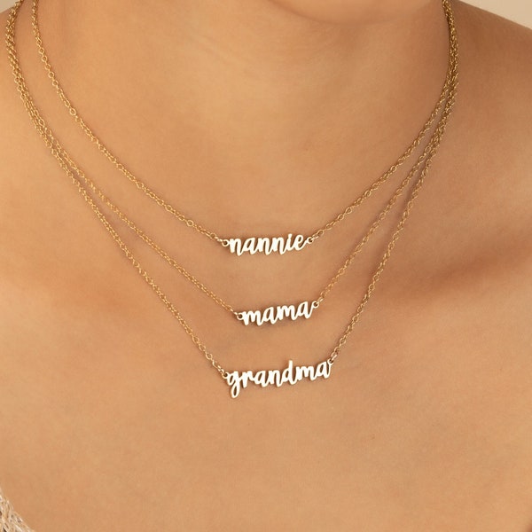 Mama Necklace | Name Necklace | Personalized Baby Shower  |  for Mom Grandma Abuela Nannie Maman Mimi MawMaw Gran Gammy Lovey | RIO