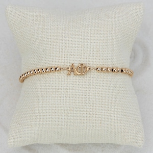 SORORITY GREEK LETTER beaded bracelet • personalized sorority gift • bid day initiation gift • connector for permanent jewelry BRBP3COMIp