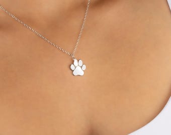 PAW PRINT PENDANT necklace • dog cat kitten • animal lover • pet memorial gifts • water resistant