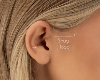 Snug Hoop Earring Tiny Cartilage Ring Thin Endless Hoop Nickel Free Gold Filled Sterling Silver Rose Gold Filled 4mm 5mm 6mm 7mm 8mm 22g 20g