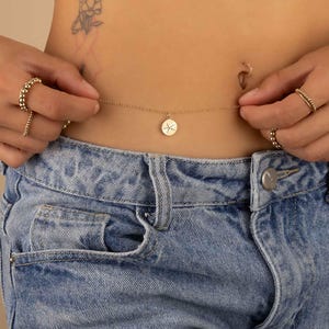 STARFISH CHARM BELLY chain • personalized body chain • bikini body jewelry • ocean waist chain • water resistant • beach lover gift BCCC3AL
