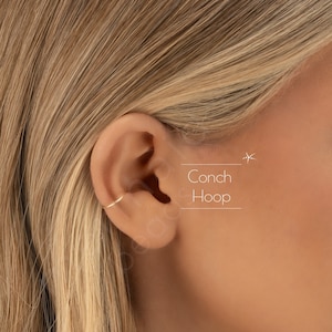 Conch Hoop Earring Snug Orbital Hoop Earrings 8mm 9mm 10mm 11mm 12mm Gold Filled Sterling Silver Rose Gold filled Hoops Seamless 18g 20g 22g