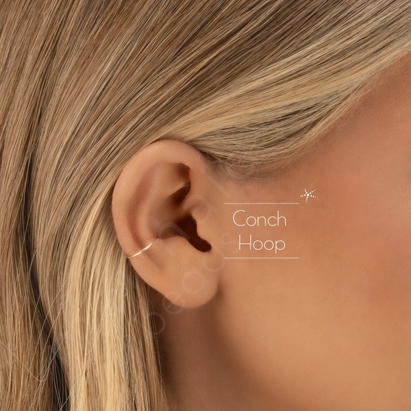 Conch Hoop Earring Snug Orbital Hoop Earrings 8mm 9mm 10mm 11mm 12mm Gold Filled Sterling Silver Rose Gold filled Hoops Seamless 18g 20g 22g