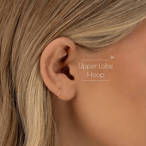 Upper Lobe Second Third Hoop Earrings Thin Tiny Cartilage Earring Hoops Nickel Free Small Ring Gold Filled Sterling Silver Rose Gold Filled