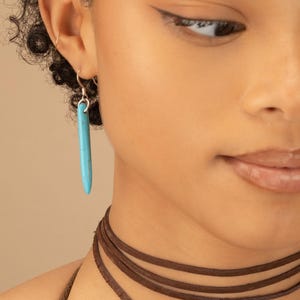 TURQUOISE EARRINGS • long dangle spike earring • gift for girlfriend wife sister • Festival Jewelry • Western  Cowgirl Jewelry • EADA2TSAD