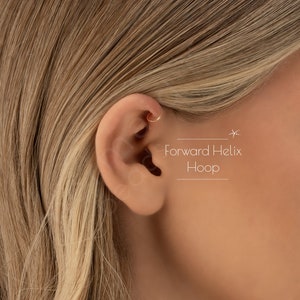 Forward Helix Hoop Earrings Tiny Ring Earring 4mm 5mm 6mm 7mm 8mm Piercing 22g 20g Nickel Free Gold Filled Sterling Silver Rose Gold Filled image 1