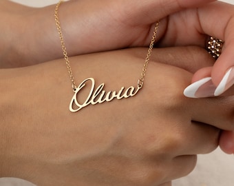 Name Necklace Sterling Silver Personalized Cursive Word Jewelry Pendant Bracelet Anklet Water Resistant Custom  for Mom Girlfriend IBIZA