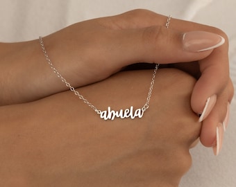 Abuela Necklace Name Pendant Personalized  Mom Grandma Lola Lolly Lala Nannie Maman Mimi MawMaw Gaga Gigi Gran Gammy Lovey Mothers Day RIO