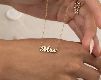 Mrs Necklace | Name Necklace | Personalized Jewelry | Bride Jewelry | Engagement Bachelorette Bridal Shower  |  for Wedding | BALI