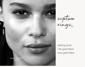Septum Ring Septum Hoop Gold Sterling Silver Rose Gold Nose Ring Hoop Septum Ring 20g 22g 18g  5mm 6mm 7mm 8mm 9mm Tiny Nose Piercing Hoops