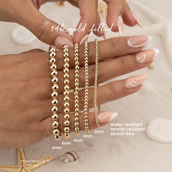 Gold Bead Bracelet Etsy