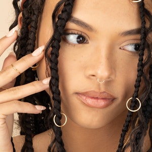 FAKE NOSE RING • no piercing needed body jewelry • dainty tiny faux hoop • gold nose ring • sterling silver rose gold • 22g 20g • FPFH2AH