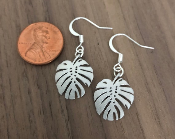 Monstera Leaf Earrings Pendant Necklace Palm Leaf Jewelry Set Silver Gold Rose Gold Choker Bracelet Anklet Tropical Beach Wedding Gifts
