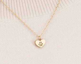 Paw Print Heart Necklace Dog Cat Lover  Heart Charm Pendant Bracelet Anklet Pet Memorial  Mom Girlfriend Daughter Friend Dog Mom