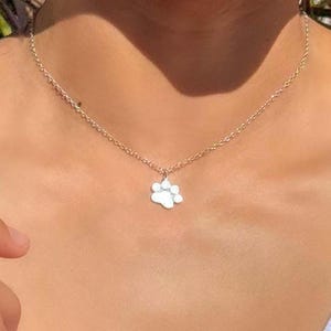CAT PAW PRINT pendant necklace • perfect gift for cat mom pet lover • cat charm kitten charm • pet memorial gift • gift for her NECC3PCBN