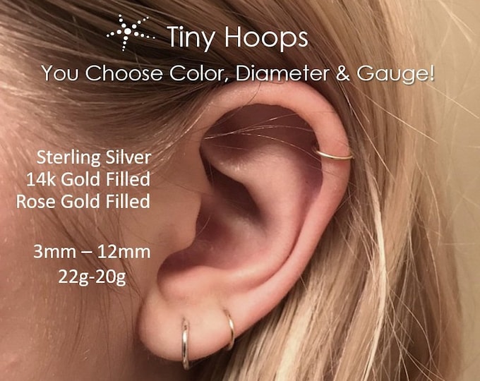 Nose Stud 1Pc 8Mm Open Hoop Earring Cartilage Rook Earring Septum Ring,Rose Gold,D