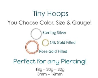 Cartilage Earring Hoop Earrings Nose Ring Septum Ring Helix Tragus Endless Hoop Gold Silver Rose Gold Tiny Piercing Rook Conch Orbital Hoops