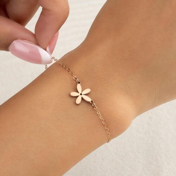 JASMINE FLOWER BRACELET • delicate Hawaiian charm chain bracelet or anklet • bridesmaids gifts • anniversary gift • gold silver or rose gold