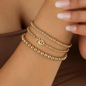 SORORITY GREEK LETTER beaded bracelet • personalized sorority gift • college rush bid day gift • connector for permanent jewelry BRBP3ALMIp