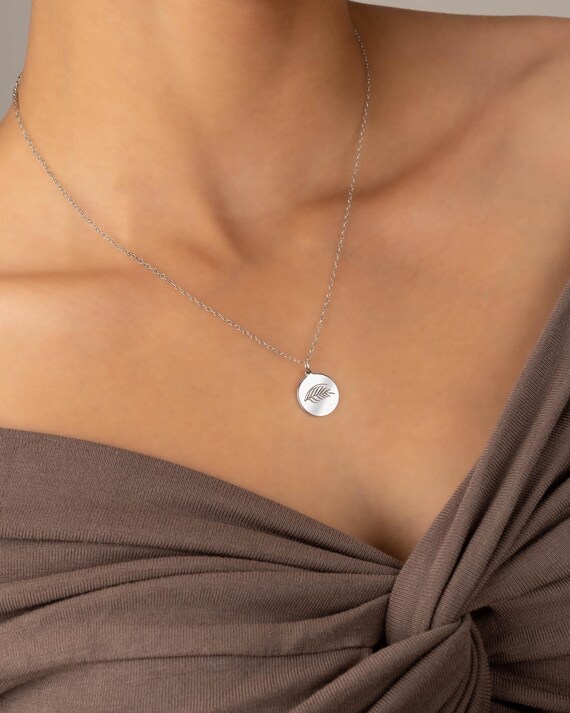 PALM LEAF PENDANT necklace • Hawaiian jewelry • birthday anniversary gift • water resistant • beach lover gifts