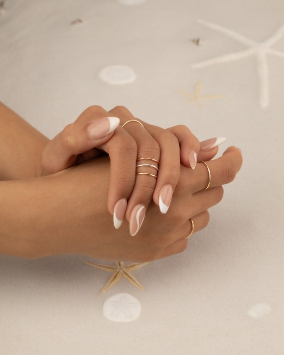 Stacking Rings Tiny Thin Ring Sterling Silver Gold Filled Rose Gold Filled Stack Rings Tri-Color Ring Set Midi Ring Toe Ring Knuckle Ring