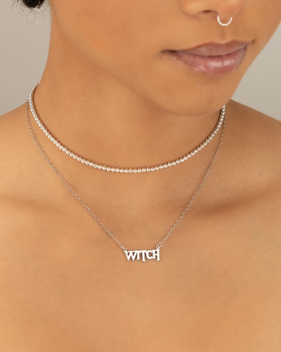 WITCH necklace • perfect Halloween gift for her • Halloween costume necklace pendant • water resistant • good witch bad witch • NECC3CESV