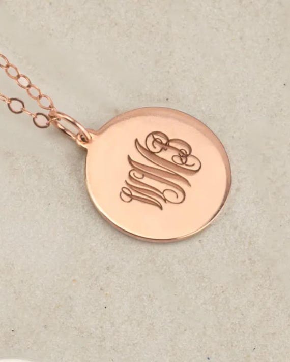 MONOGRAM PENDANT • engraved initial necklace • personalized charm jewelry • water resistant • bridesmaids gifts • birthday anniversary gift