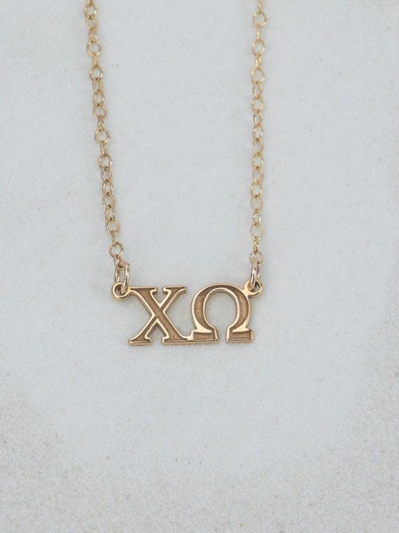 SORORITY GREEK LETTER pendant necklace • chi omega kappa gamma theta alpha phi zeta pi sigma xi delta tau psi omicron epsilon nu• NECC3ABMIp