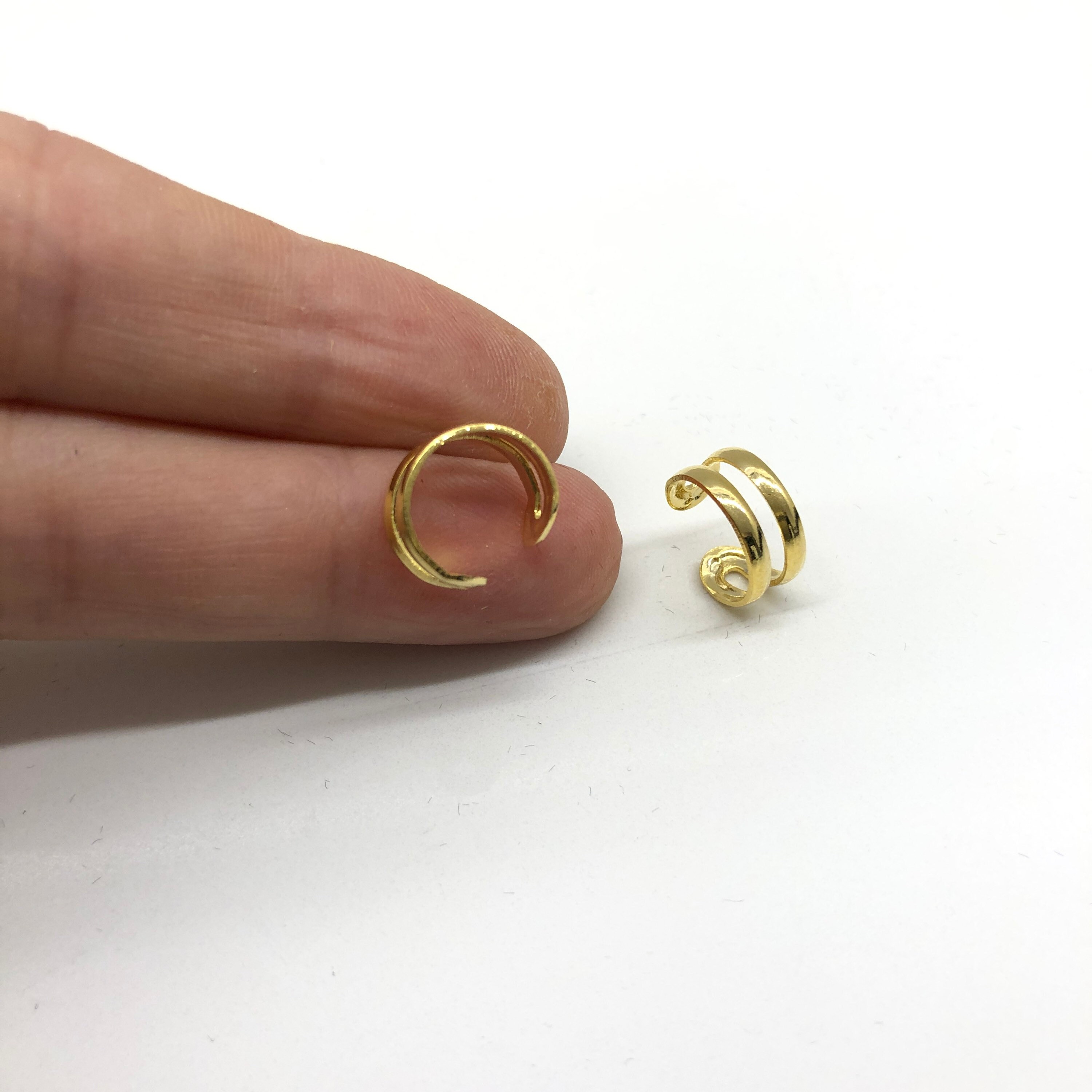 Ear Cuff Gold Double Hoop Ear Wrap Silver Ear Cuffs Fake Piercing Ear Stack Jewelry Accessory