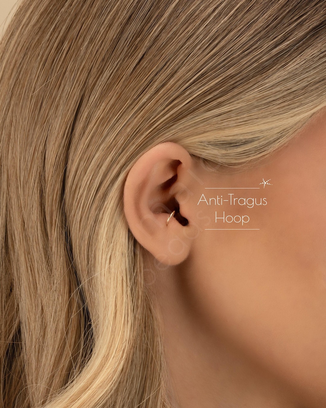 Buy ANTI-TRAGUS HOOP • Tragus Earring • Twist Hoops • Gold Hoop