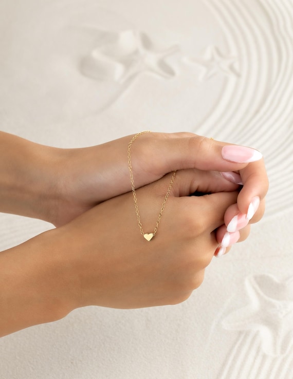 FLOATING HEART NECKLACE • waterproof • 14k gold filled or sterling silver • dainty love pendant • anniversary gift