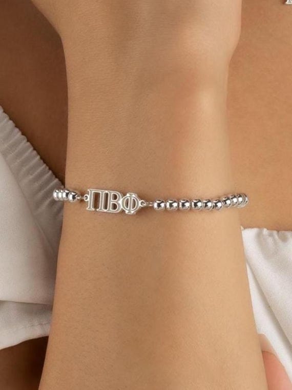 SORORITY GREEK LETTER beaded bracelet • personalized sorority gift • college rush bid day gift • connector for permanent jewelry BRBP3CQMIp