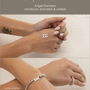 ANGEL NUMBER Beaded Anklet Sterling Silver Gold Filled Rose Gold Filled Ankle Bracelet Spiritual Personalized Repeating Numbers Zen Seeker image 7