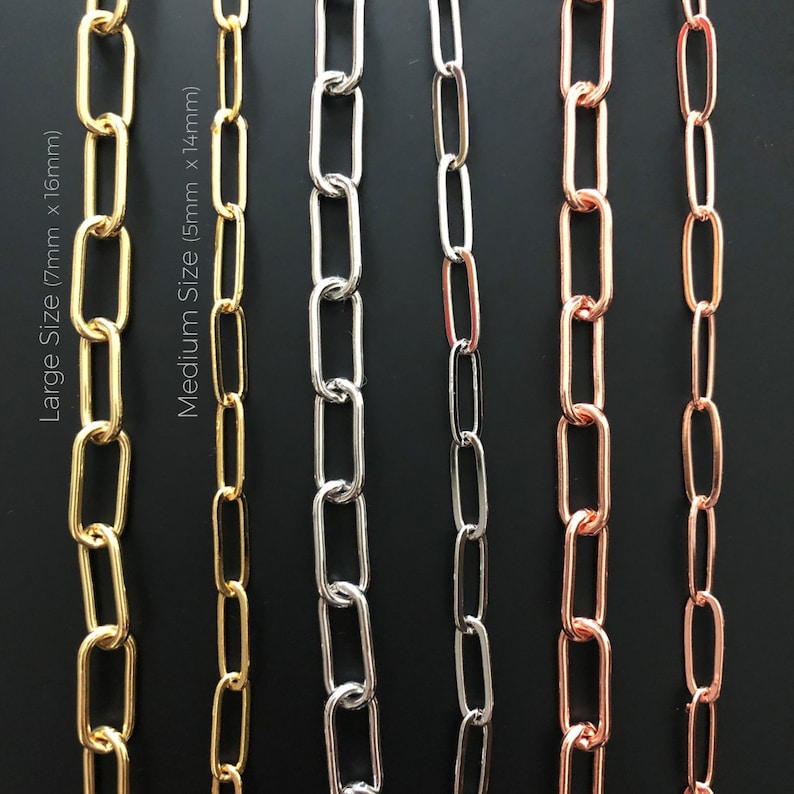 Rose Gold Paperclip Chain Necklace Chunky Gold Chain Bracelet Etsy