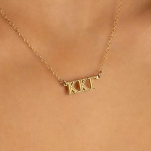 SORORITY NAME necklace • greek letters • water resistant • Kappa Alpha Theta Chi Omega Delta Pi Zeta Gamma Phi Mu Sigma Omicron Psi Xi Beta